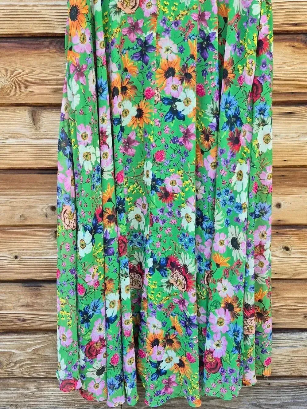 NWT Betsy & Adam Green Plus Size Floral-Print Flutter-Sleeve A-Line Dress 20 20W